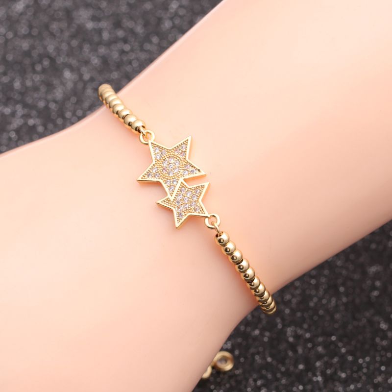 Bracelet Cinq Étoiles En Zircon Micro-incrusté