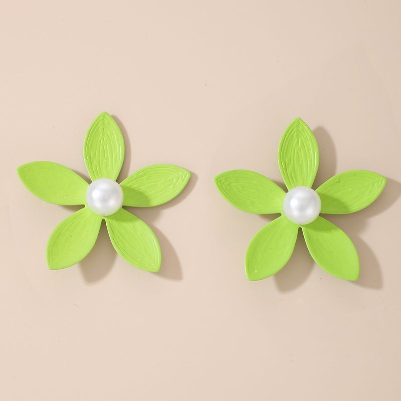 Fashion Paint Five Petal Flower Earrings