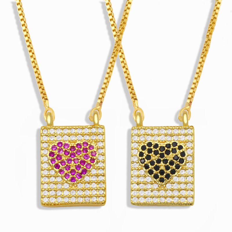 Diamond-studded Heart-shaped Pendant Necklace