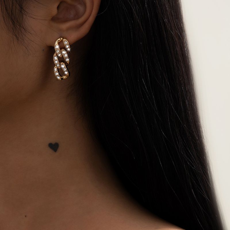 Simple Diamond Chain Earrings
