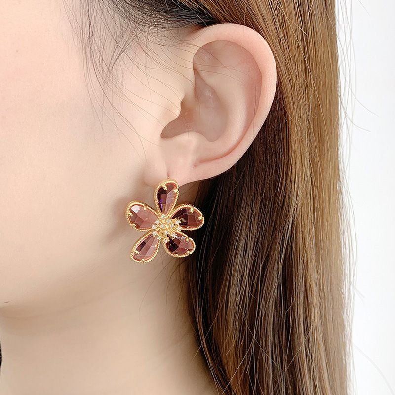 Flower Micro Inlaid New Trendy Earrings