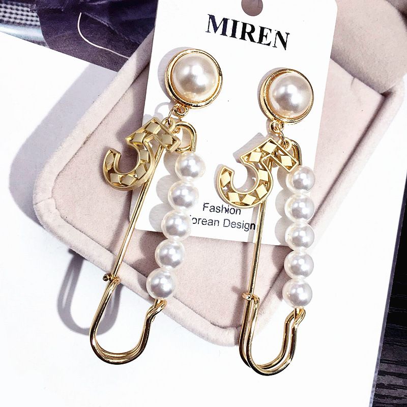 New Pin Pearl Exaggerated Earrings