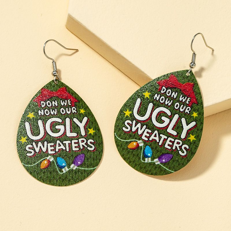 Retro Water Drop Print Personalized Earrings