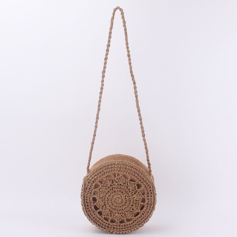 Beach Style Woven  Round Shoulder Bag