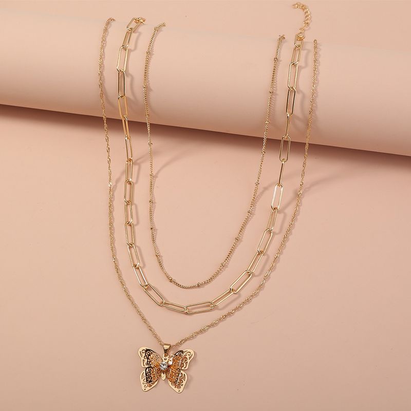 Butterfly Pendant Multi-layer Necklace
