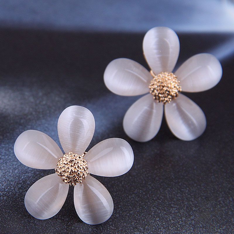 Korean Fashion Sweet Ol Opal Flower  Earrings