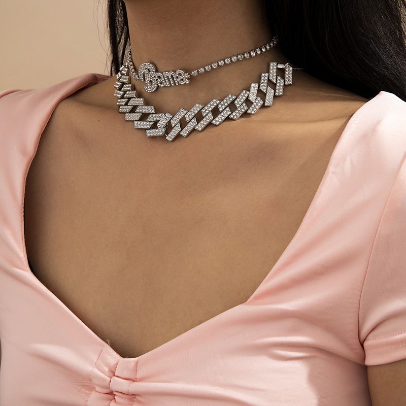 Fashion Diamond Letter Necklace