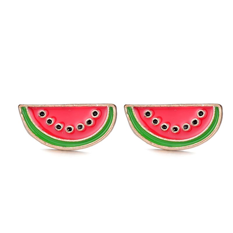 Alloy Fruit Watermelon Earrings