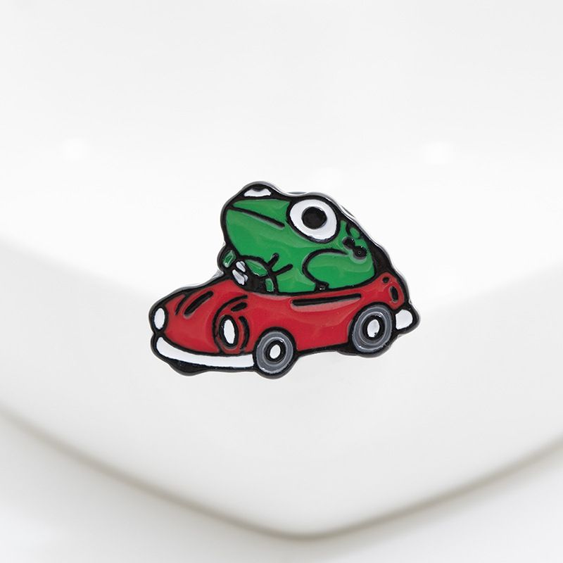 Cartoon Brooch Mini Naughty Frog Motoring Brooch