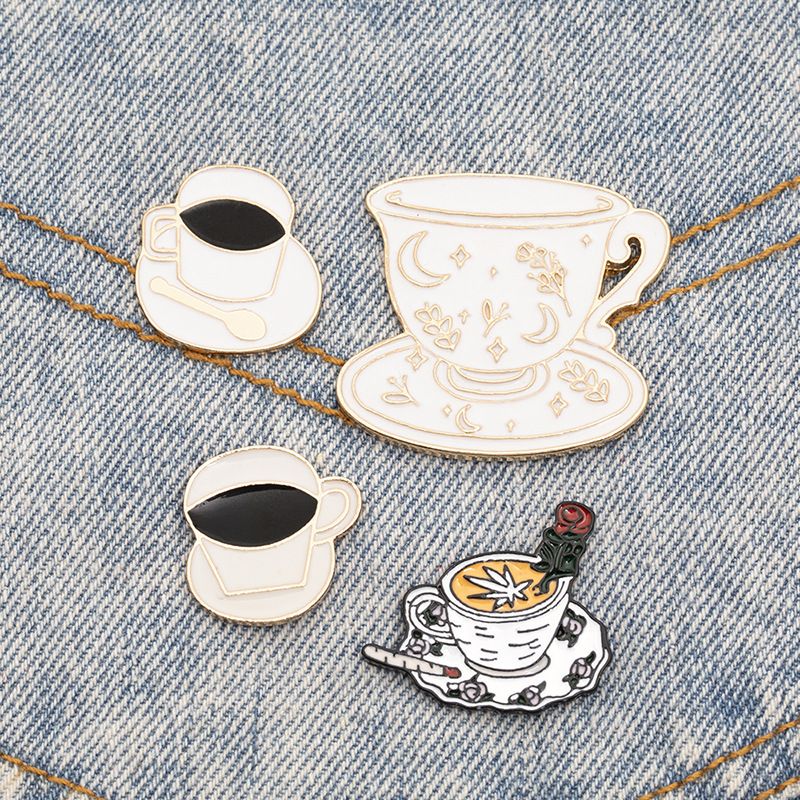 New  Punk Style Retro Palace Coffee Cup Brooch