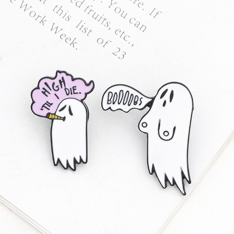 Cartoon Style Ghost Alloy Stoving Varnish No Inlaid Unisex Brooches