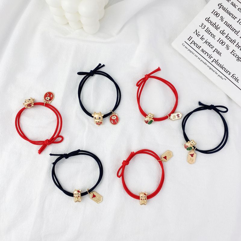 New Year's Red Zodiac Alloy Hair Rope