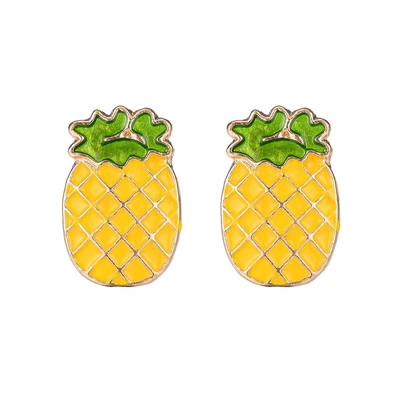 Boucles D&#39;oreilles En Alliage Ananas Fruits Dégoulinant
