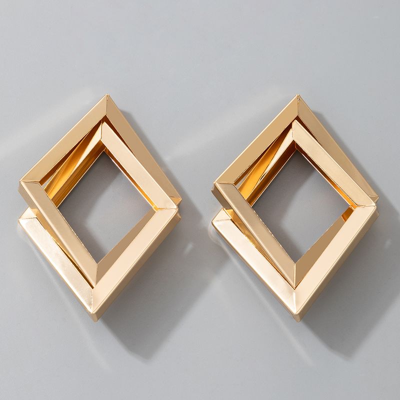 New Fashion Double-layer Geometric Metal Earrings