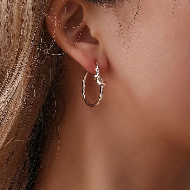 Earrings Simple Knot Earrings Women Simple Geometric Circle Earrings Hoop Earrings