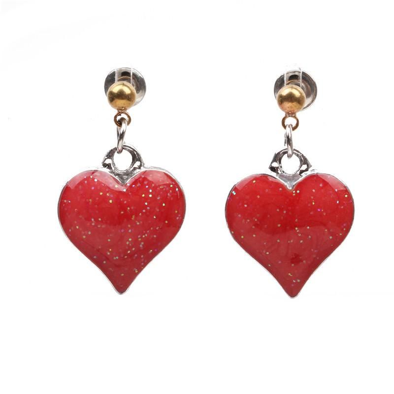 Fashion Long Peach Heart Love Earrings Studs Female Earrings Wholesale