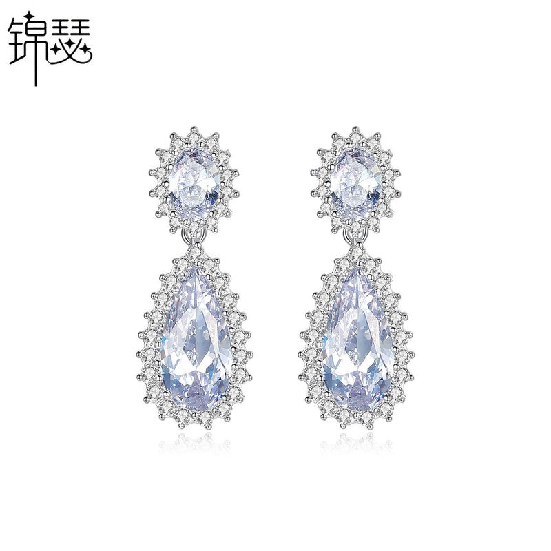Jinse Qingping Aaa Zirkon Farb Ohrringe Koreanische Mode Damen Ohrringe Hersteller Großhandel Weibliche Geschenke