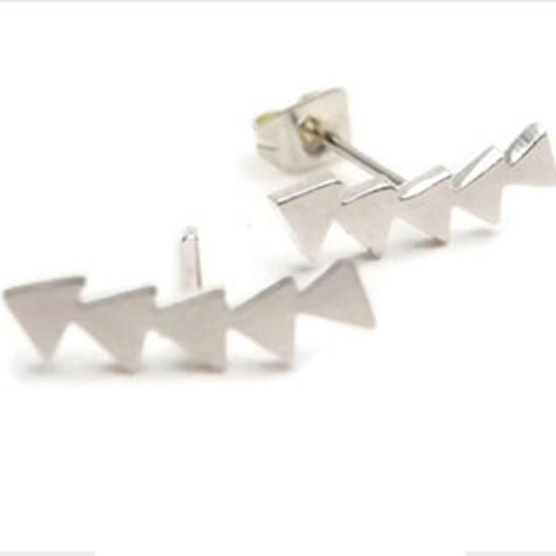Fashion Triangle Earrings Gold-plated Silver Arrow Earrings Triangle Geometric Earrings Wholesale