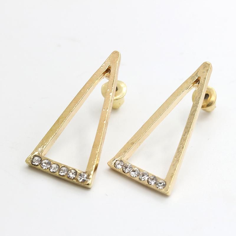 Fashion Geometric Large Triangle Earrings Alloy Plating With 6 Diamonds Symbol Earrings Wholesale