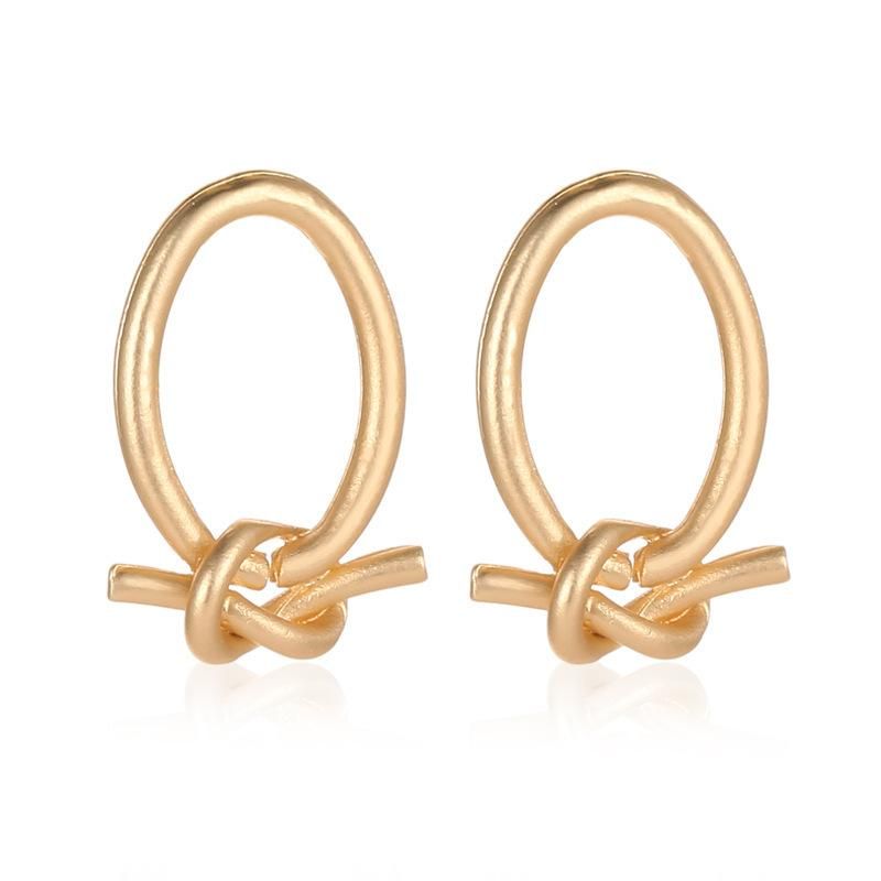 Best Selling Simple Geometric Circle Earrings Knotted Peach Heart Love Earrings Rope Earring Wholesale