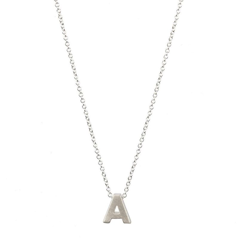 Fashionable 26 English Letter Necklace Environmental Protection Plating Silver Letter Pendant Necklace Wholesale