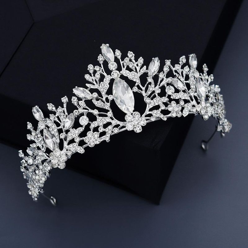 Européenne De Mariage De Mariage Couronne De Diamant D'alliage De Cru-intégré De Mariée Couronne Baroque Princesse Couronne Formelle Robe Accessoires