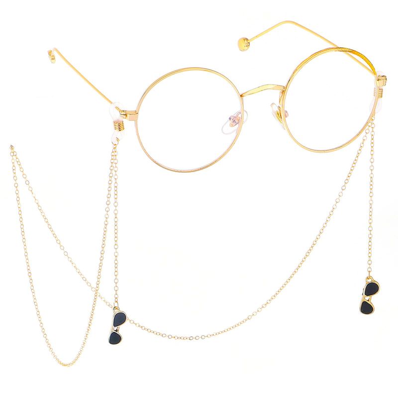 Gold Black Sunglasses Pendant