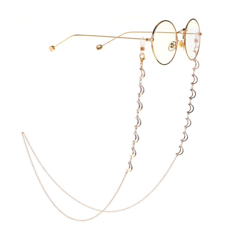 Fashionable Simple Hand-painted Copper Moon Chain Eyeglasses Chain