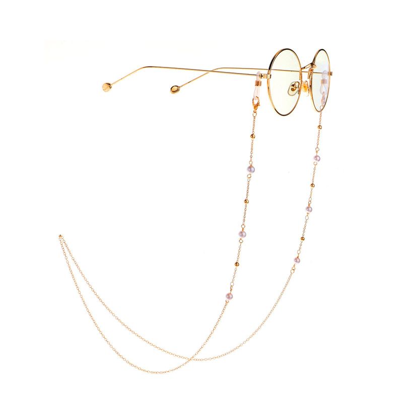 Best Selling Glasses Chain Gold Pearl Clip Beads Glasses Chain Metal