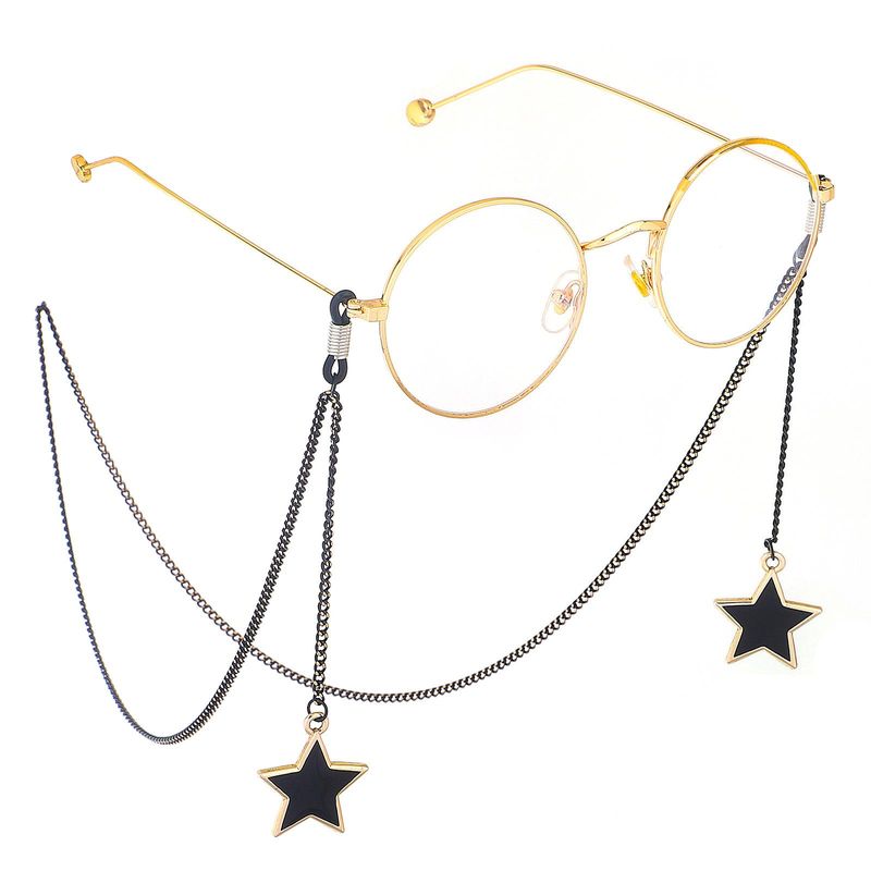 Glasses Rope Hanging Neck Fashion Simple Black Big Five-pointed Star Pendant Not Easy To Fade