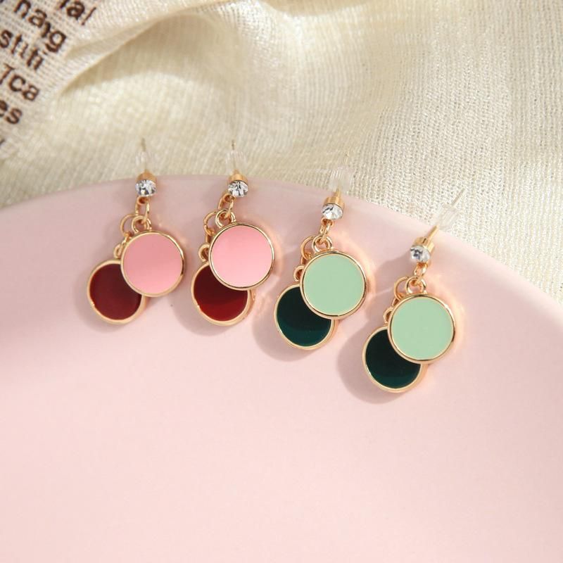 Simple Earrings S925 Silver Pin Small Enamel Glaze Earrings Wild Ring Earrings Wholesale