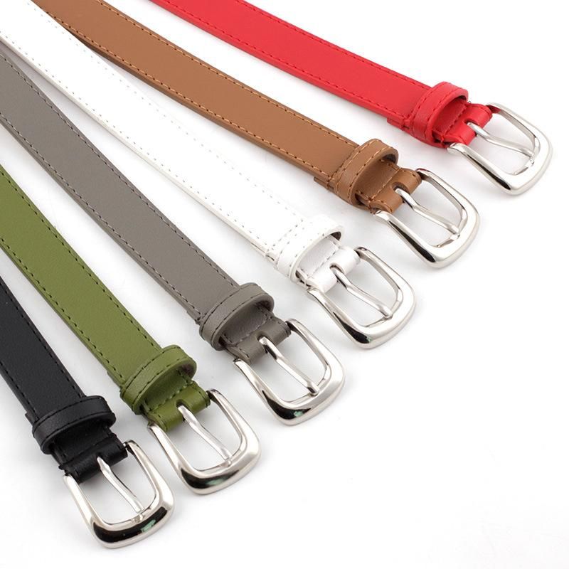 Aleación De Moda Pin Hebilla Cinturón Señoras Color Sólido Decoración Salvaje Vestido Cinturón Al Por Mayor