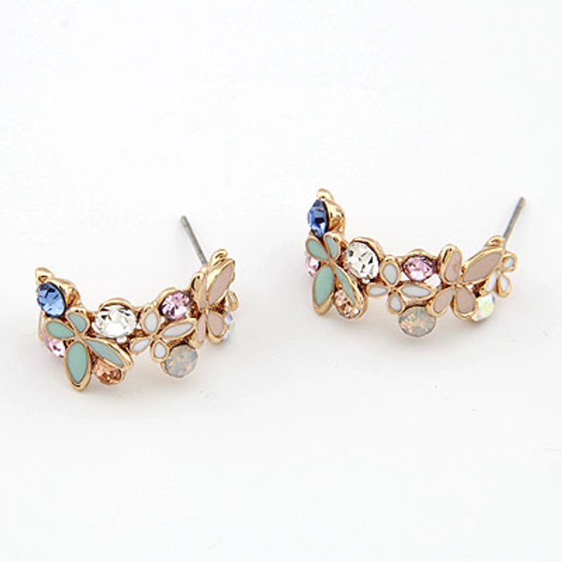 Pendientes De Botón De Baile De Mariposa Dulce De Moda Coreana Boutique