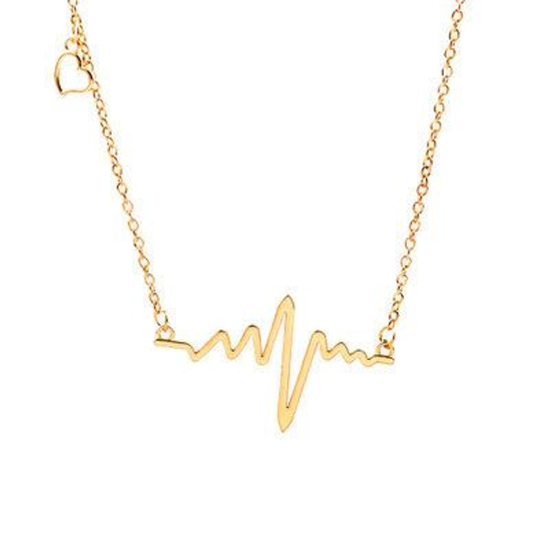 Wave Clavicle Chain Ecg Necklace Heart Frequency Pendant Necklace Heart Chain Necklace Wholesale
