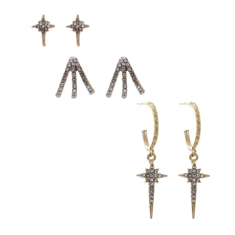 Hot Sale Diamond Cross Paw Earrings Accessories Wholesale