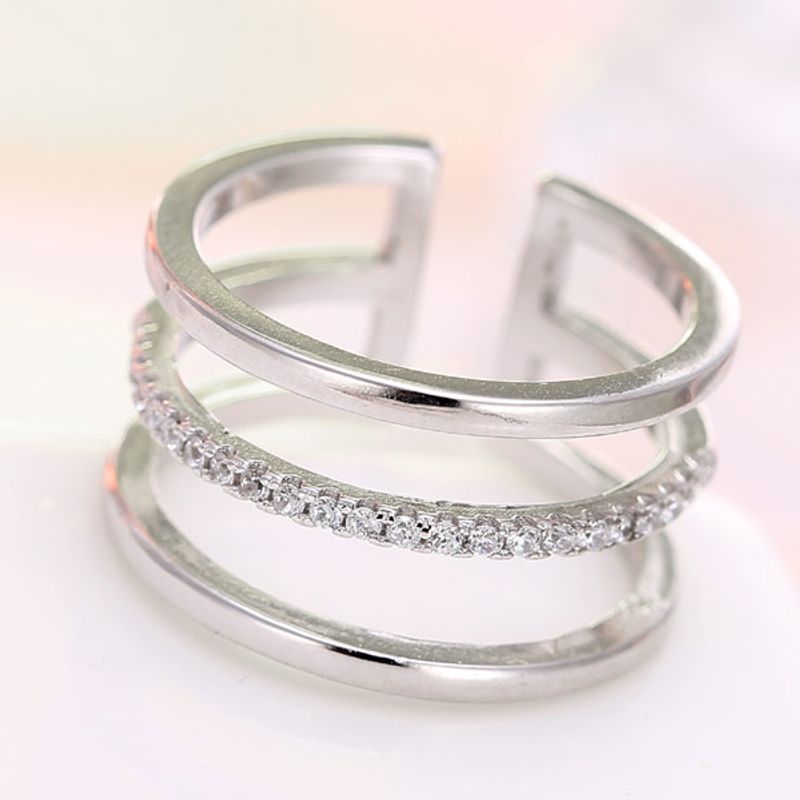 Korean Fashion Inlaid Zircon Open Ring