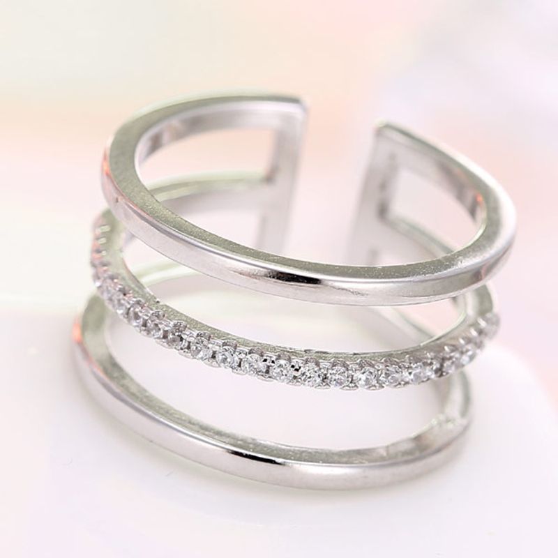 Korean Fashion Intarsien Zirkon Offenen Ring