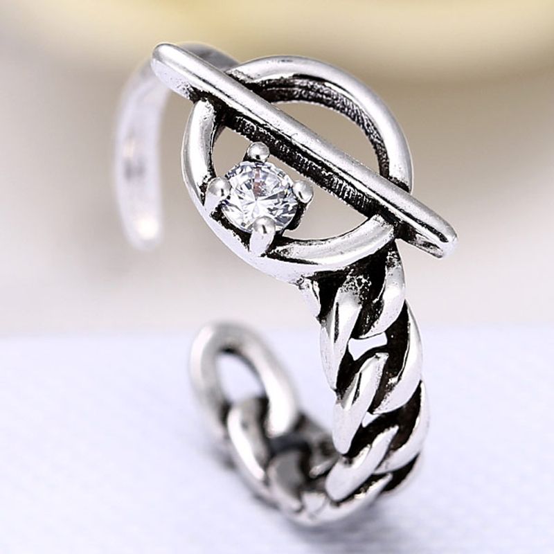 Metall Nachahmung Thai Silber Individuelle Offenen Ring