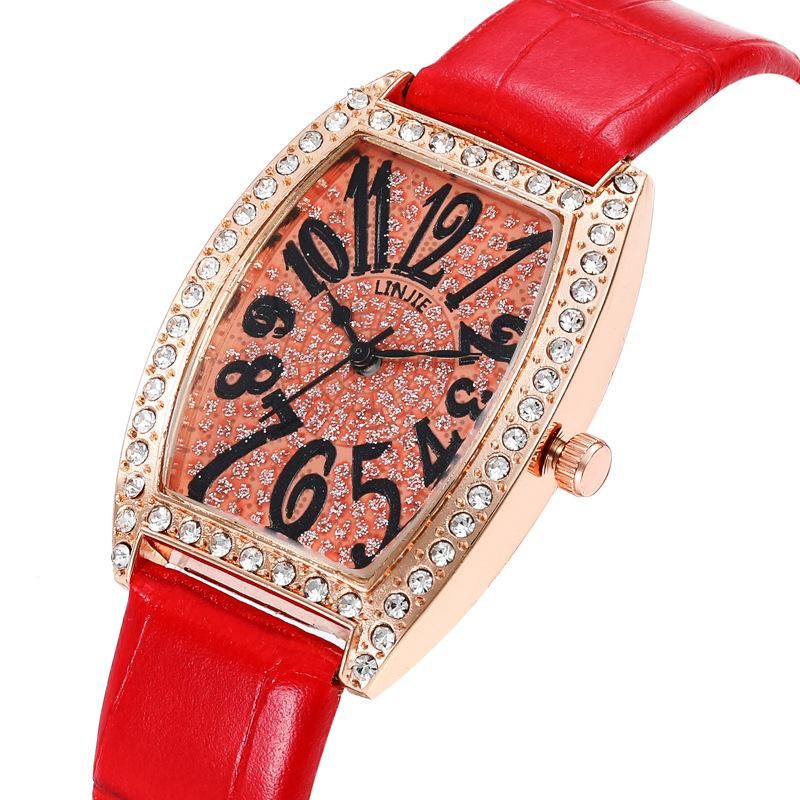 Nuevo Reloj Rectangular Para Mujer Reloj De Cuarzo Con Cinturón De Diamantes Romanos Con Diamantes Romanos