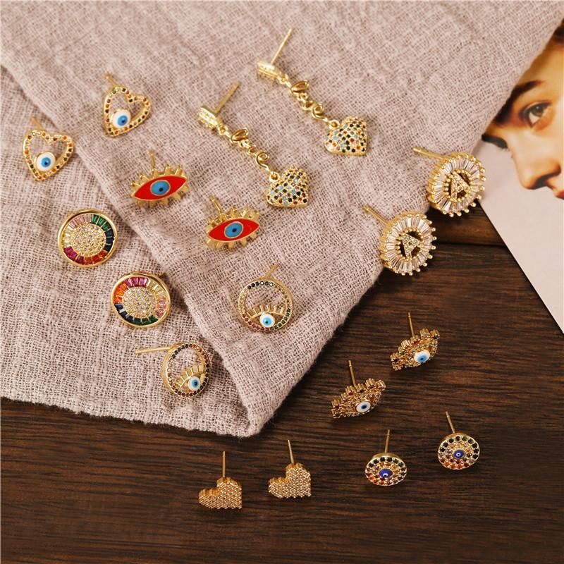 New Earrings Color Eye Combination Earrings For Women Wholesales Yiwu Suppliers China