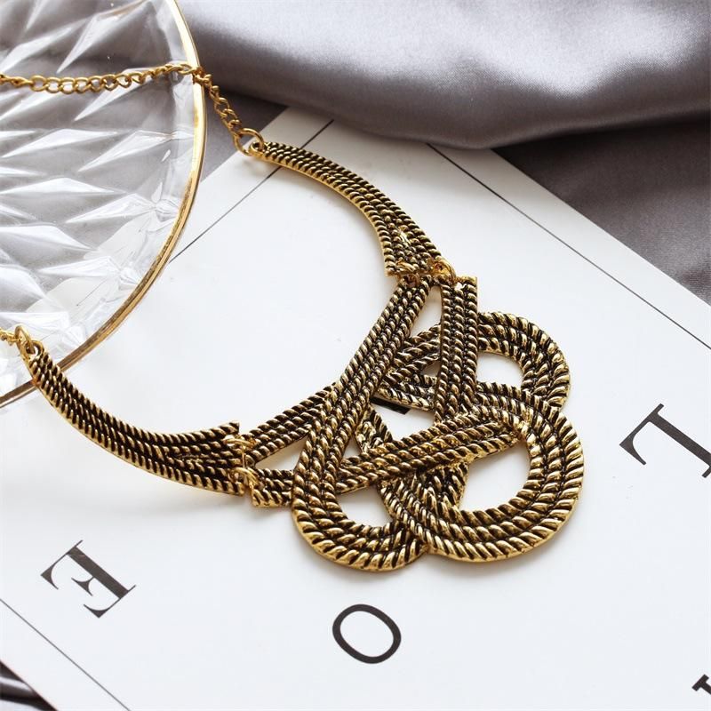 Retro Geometric Hollow U-shaped Necklace Sweater Chain Jewelry Wholesale