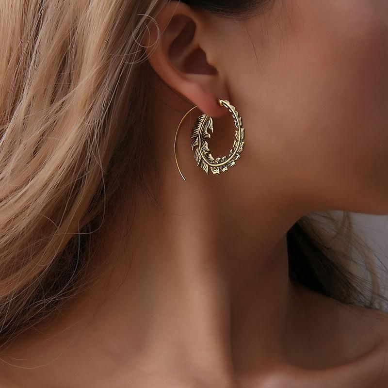 Retro Jewelry Round Spiral Earrings Swirl New Gear Earrings