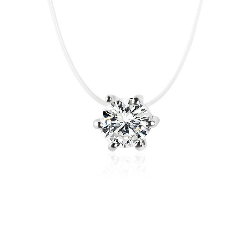 Necklace Wholesale Multi-prong Diamond Zircon Pendant Necklace Short Fishline Clavicle Chain