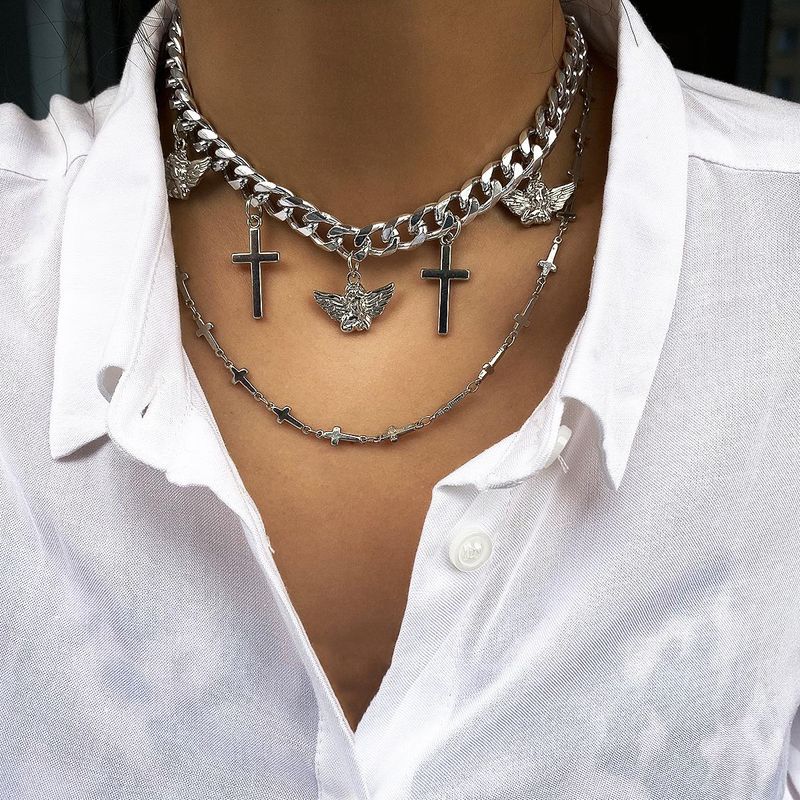 Hip-hop Necklace Cross Multi-layer Women's Suit Necklace