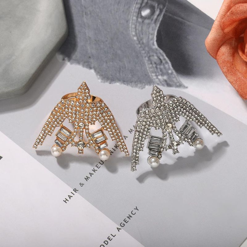 المرأة جديد أزياء حزب خاتم مع الماس السنونو سبائك خاتم