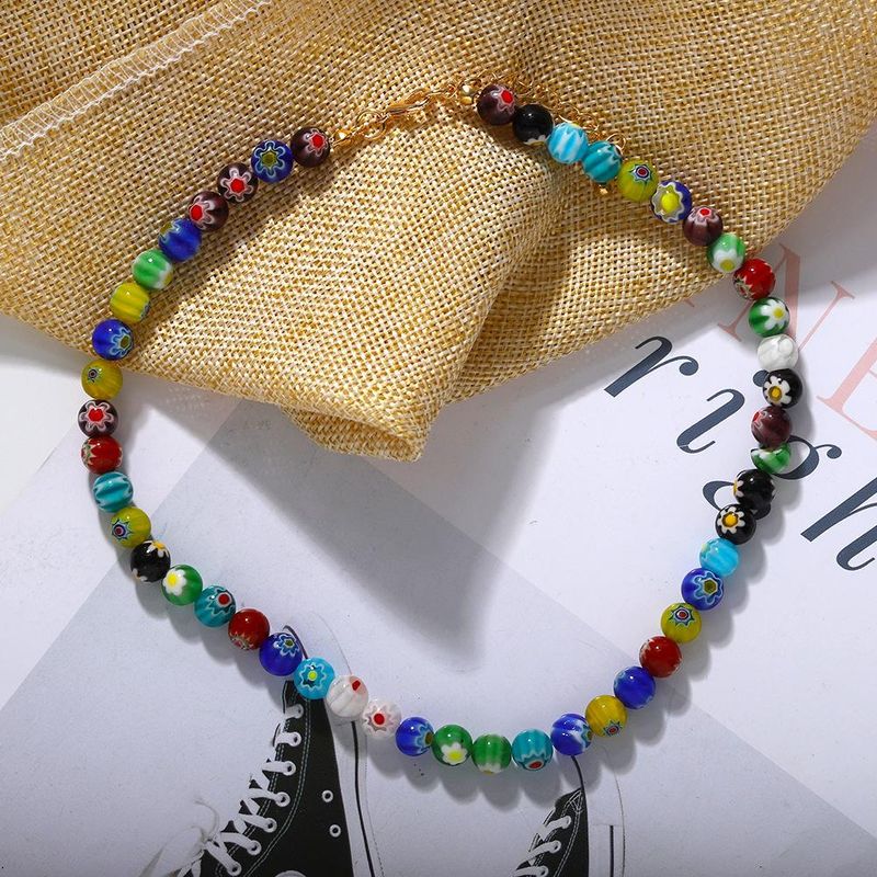 New Fashion Holiday Style Necklace Printed Handmade Beaded Jewelry