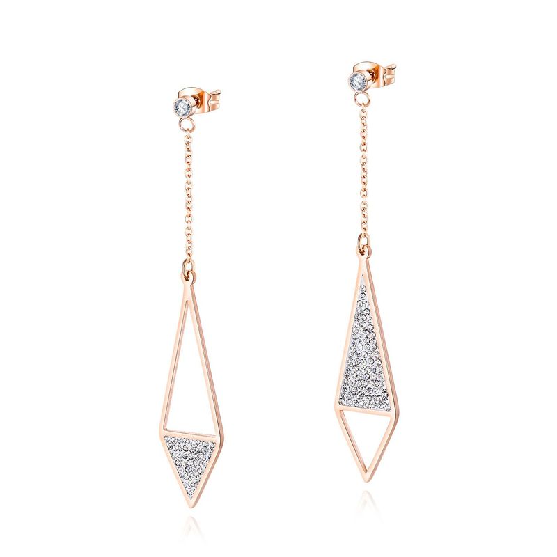 Korean Fashion Earrings Titanium Steel Ladies Earrings Zircon Diamond Full Diamond Earrings Female Wild Tassel Earrings