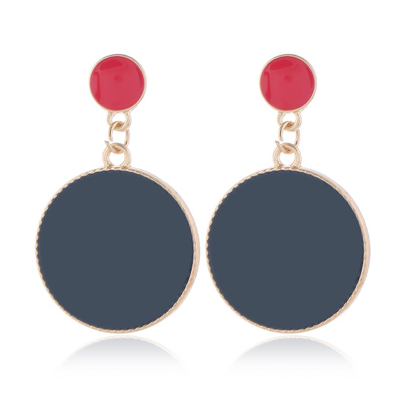 Fashion Metal Contrast Round Exaggerated Earrings Wholesale