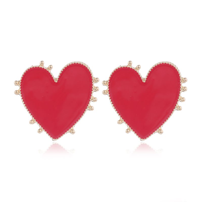 Yi Wu Jewelry New Fashion Metal Contrast Color Love Earrings Wholesale