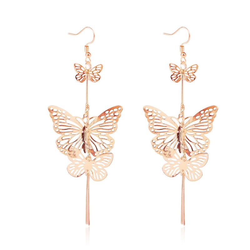 53107 Jujia Kreative Einfache Ohrringe All-match-schmuck Internet-promi Hohle Schmetterling Goldene Ohrringe
